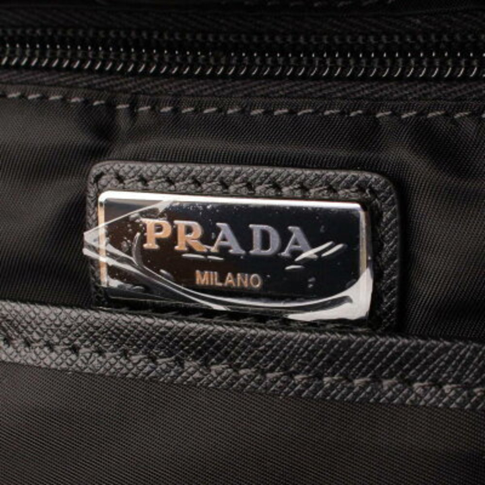 Prada Nylon Logo Patch Backpack Rucksack Black - image 6